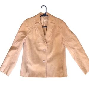 BRODKIN Ultrasuede beige jacket Vintage blazer  lightweight suede